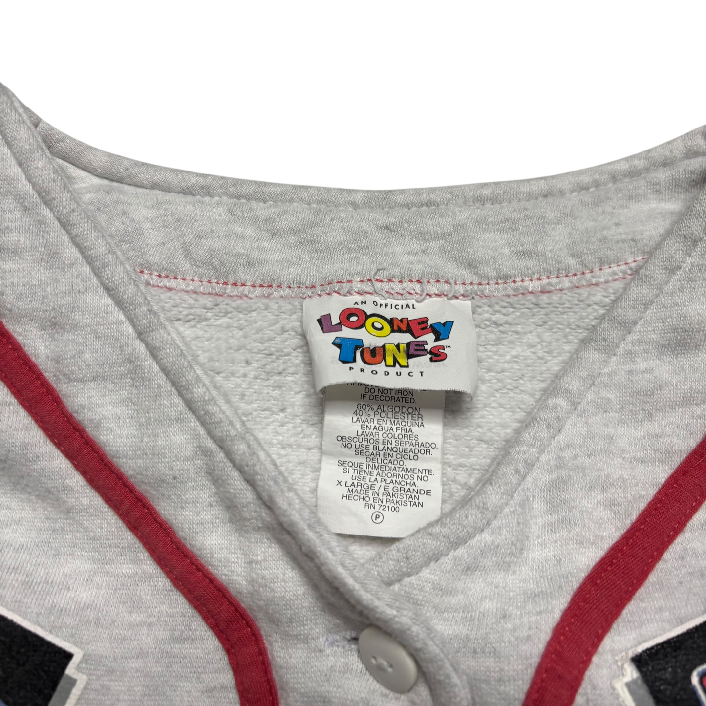 90s Vintage Looney Tunes Baseball Jersey (Cropped XL)