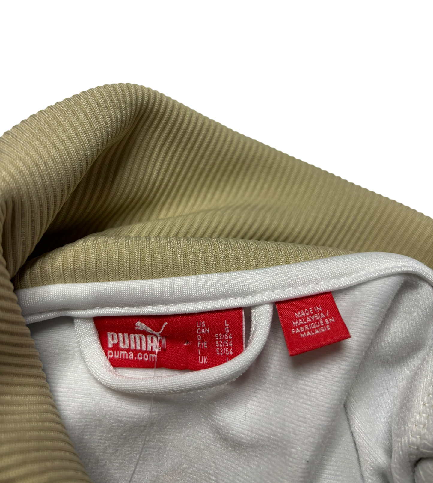 Puma White/Gold Zip Up Sweater (Large)