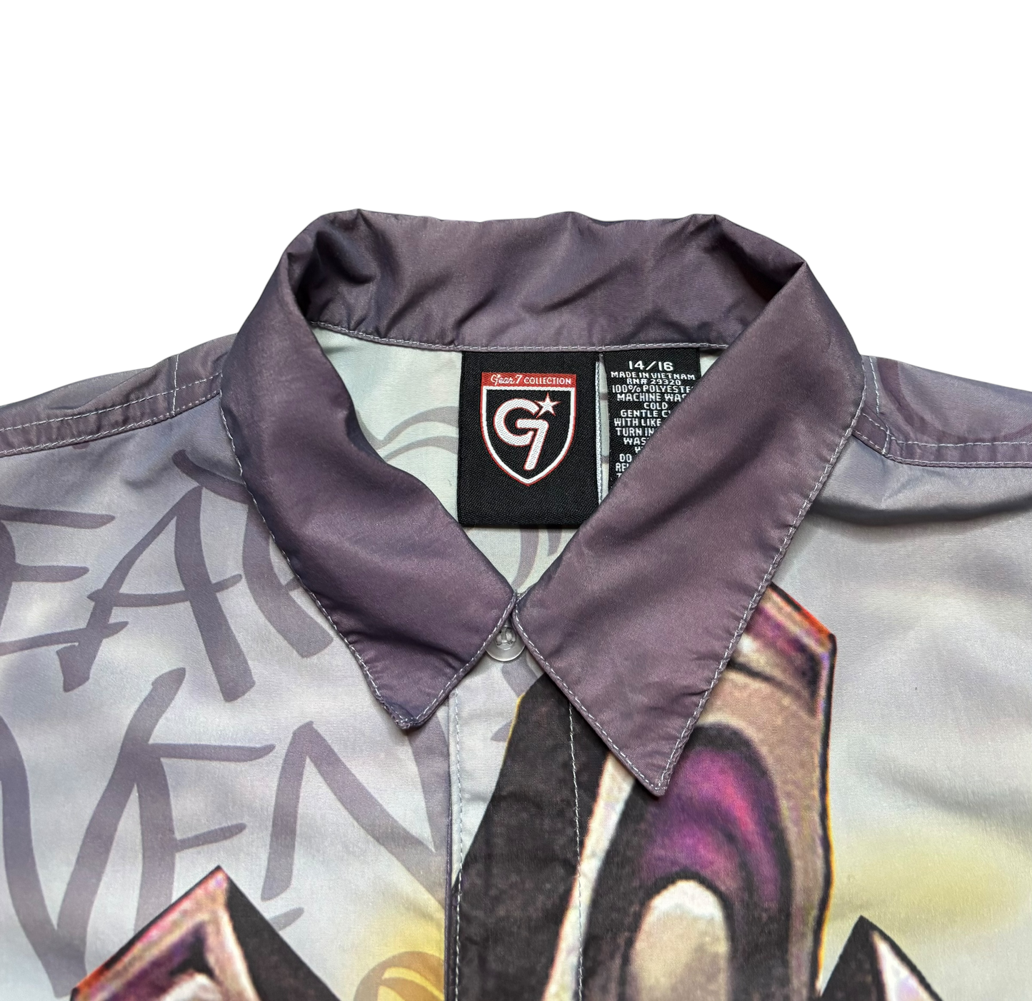 Y2K Gear 7 Hip Hop DJ Button Down Shirt (Small/Medium)