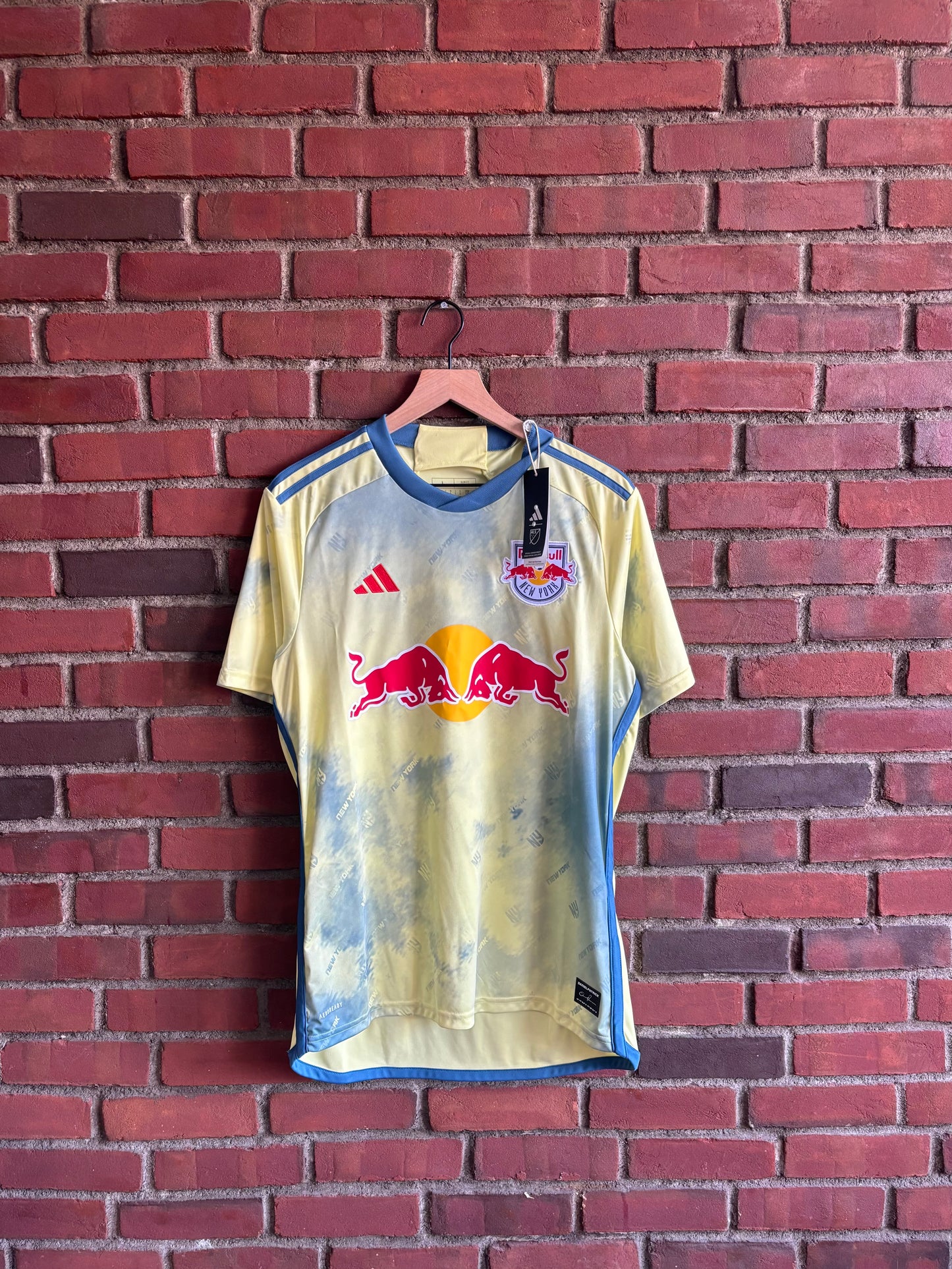 Yellow New York Red Bulls 2013/14 Home Adidas Soccer Jersey (Large)