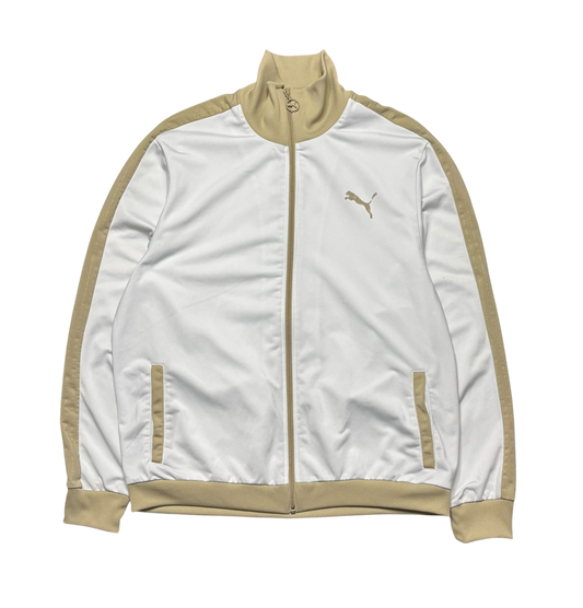 Puma White/Gold Zip Up Sweater (Large)