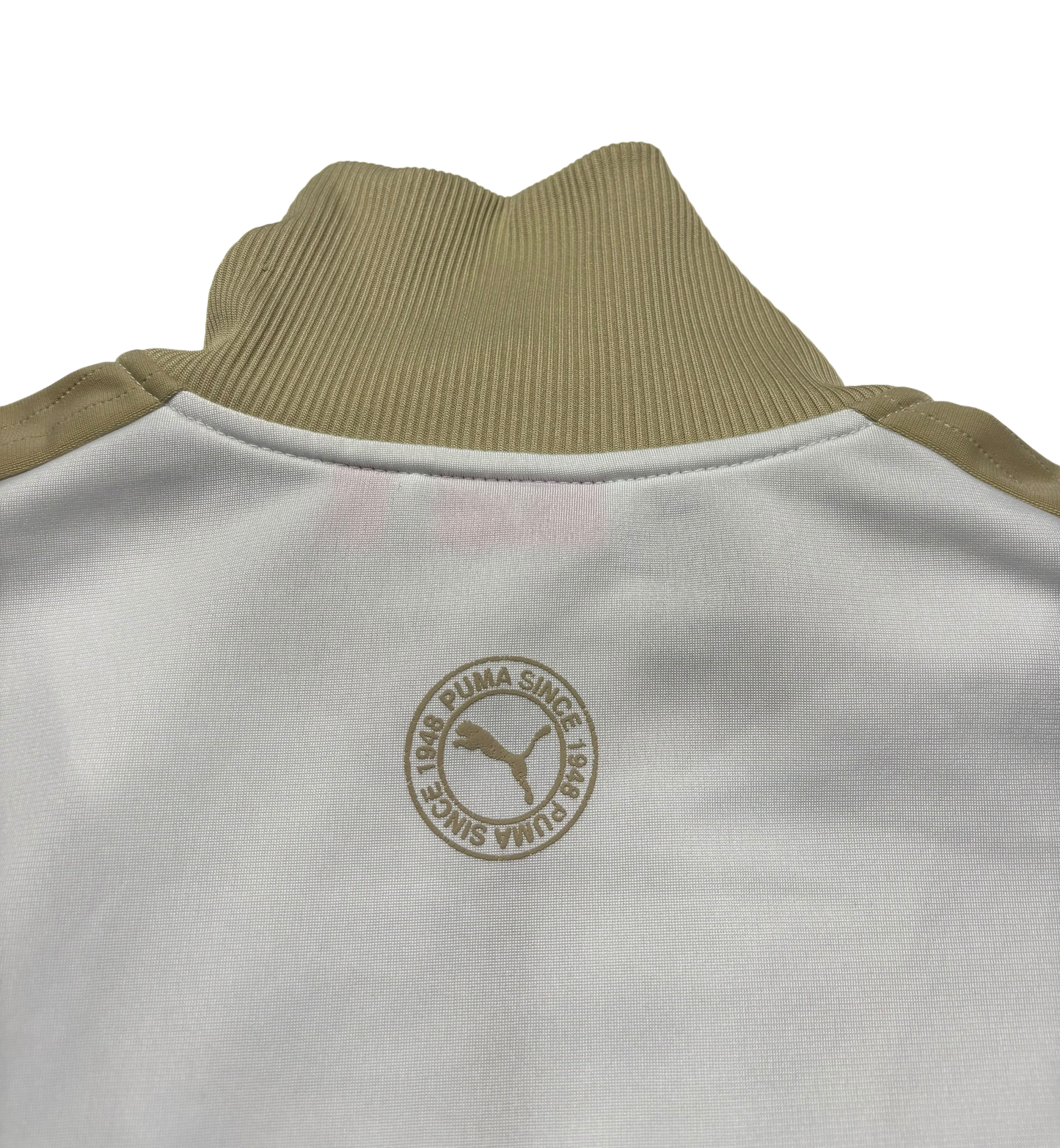 Puma White/Gold Zip Up Sweater (Large)