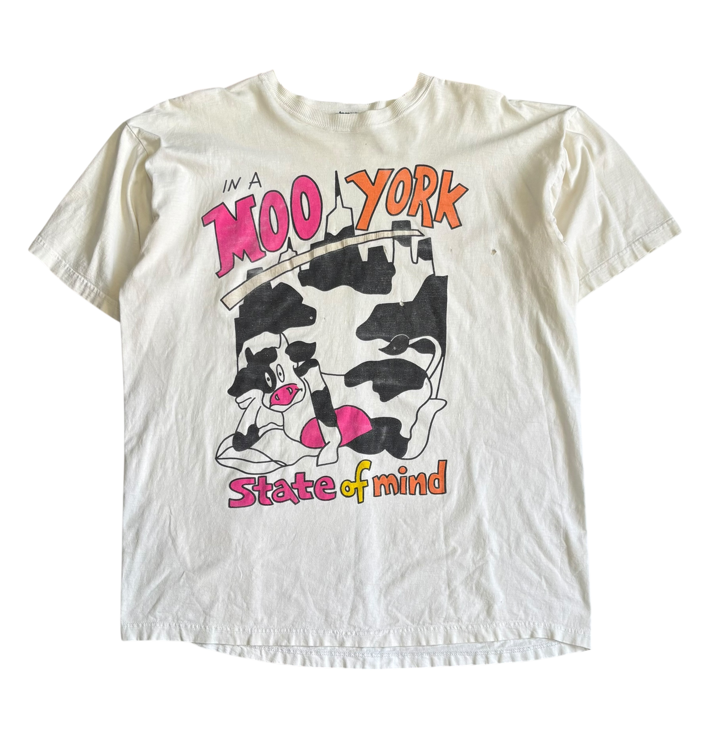 90s Vintage “In a Moo York State of Mind” T Shirt (XL)