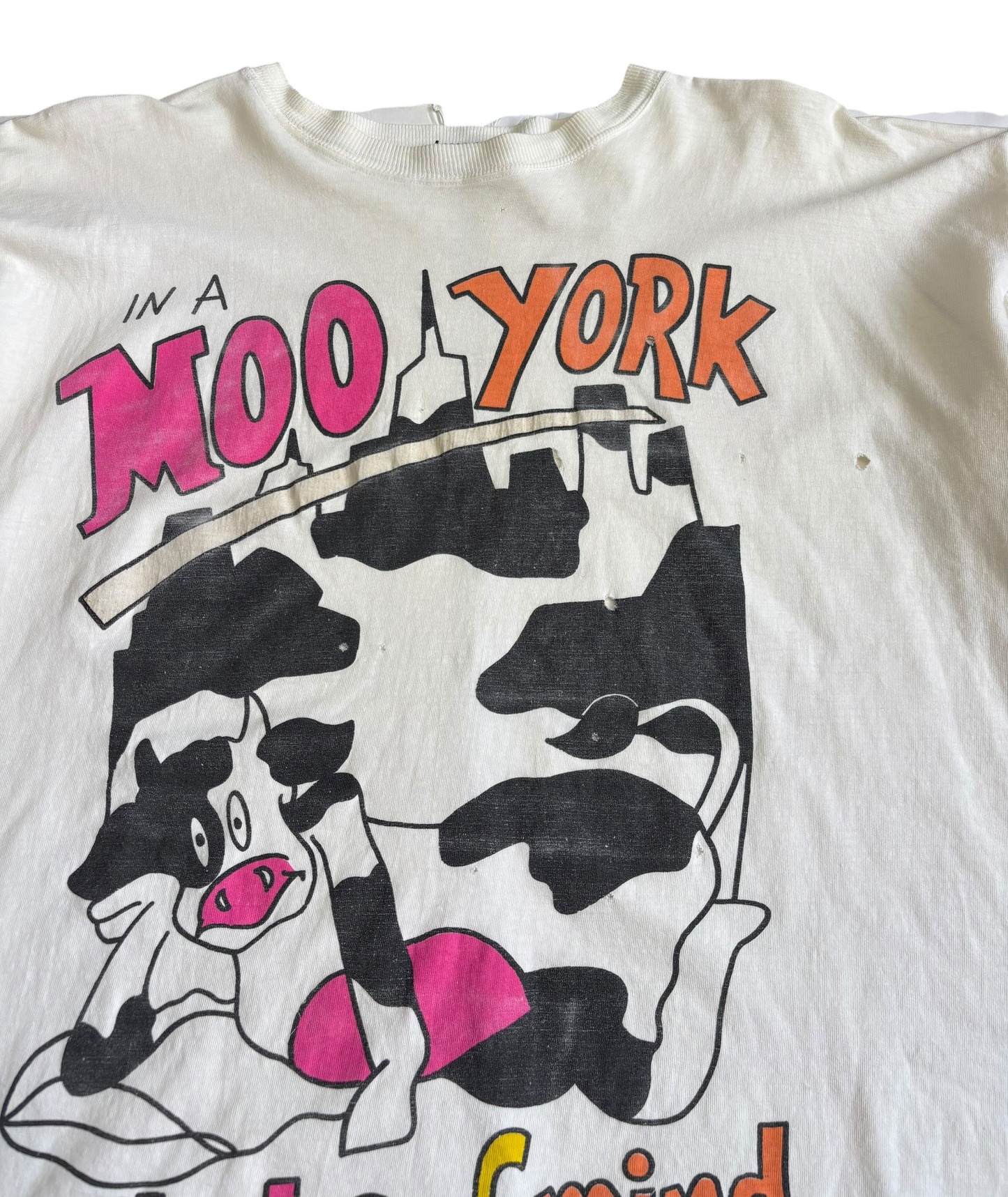 90s Vintage “In a Moo York State of Mind” T Shirt (XL)