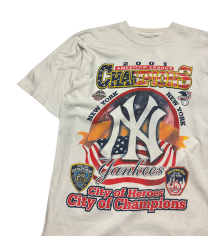 2001 Vintage New York Yankees American League Champions T Shirt (Small)