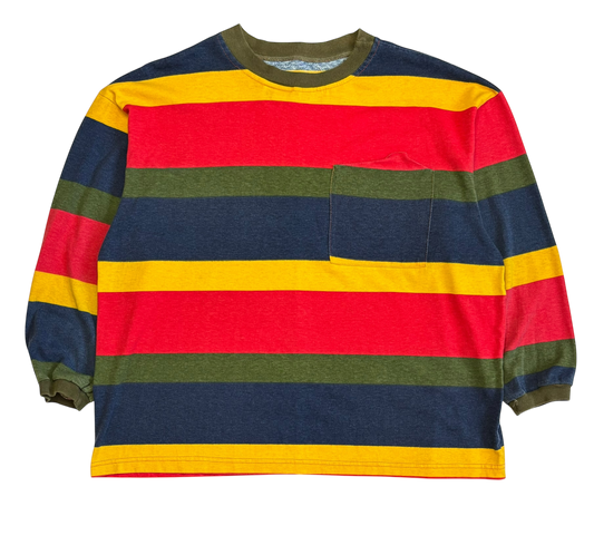 90s Vintage Colorblock Long Sleeve (Boxy XL - Flaw)