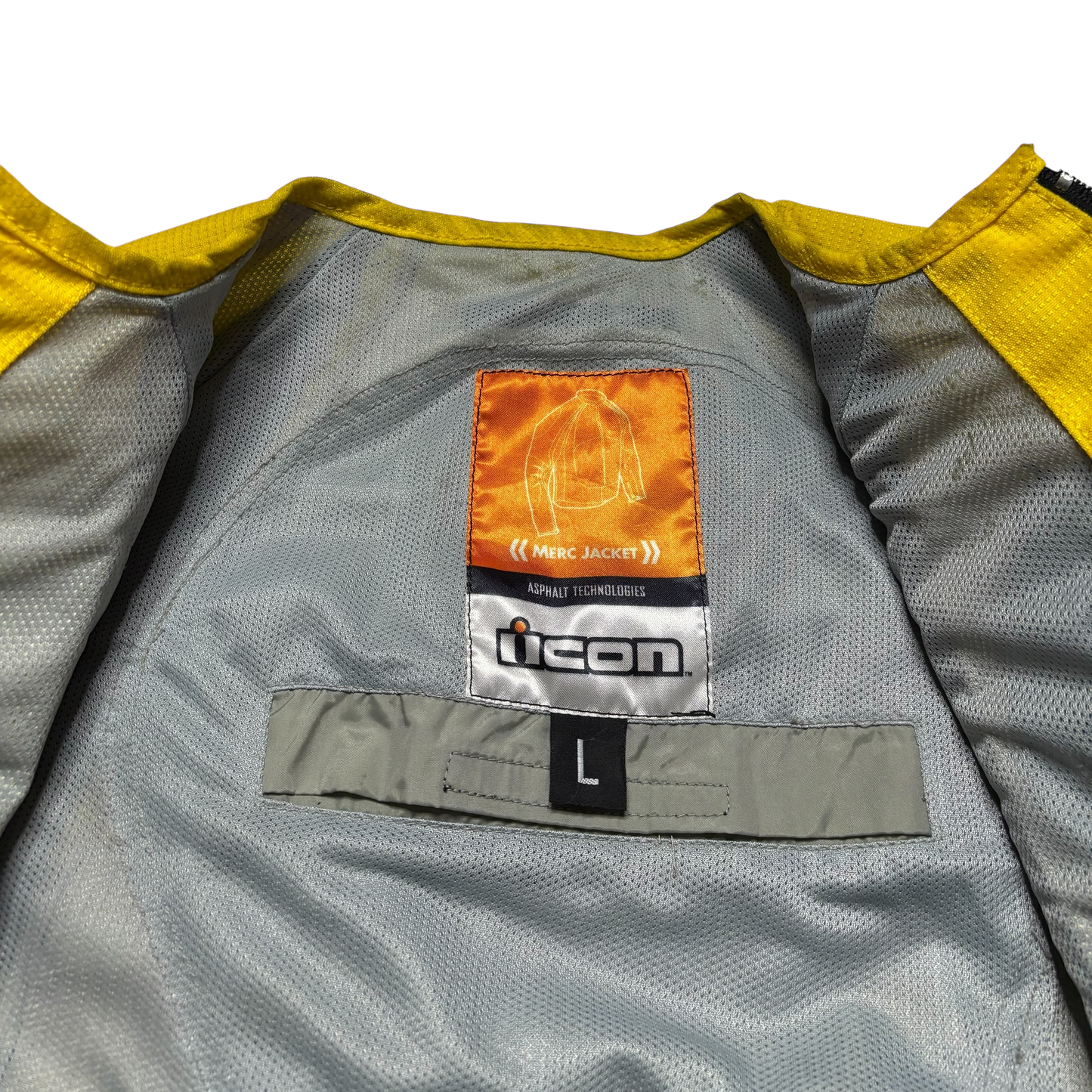 Icon Racing Merc Asphalt Yellow Motorcycle Jacket (Cropped Small)