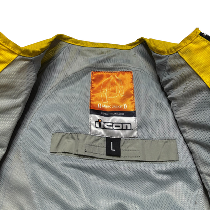 Icon Racing Merc Asphalt Yellow Motorcycle Jacket (Cropped Small)