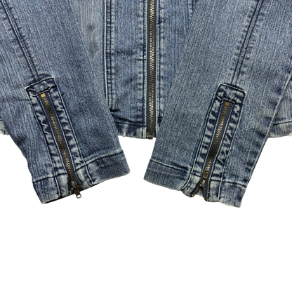Vintage Moto Denim Jacket (Women’s Large)