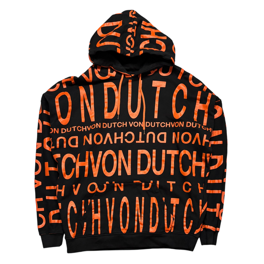 Von Dutch All Over Print Hoodie (Oversized Small)