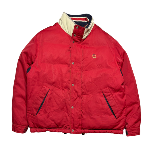 Tommy Hilfiger Red Puffer Jacket (XL - Broken Zipper/Buttons Work)