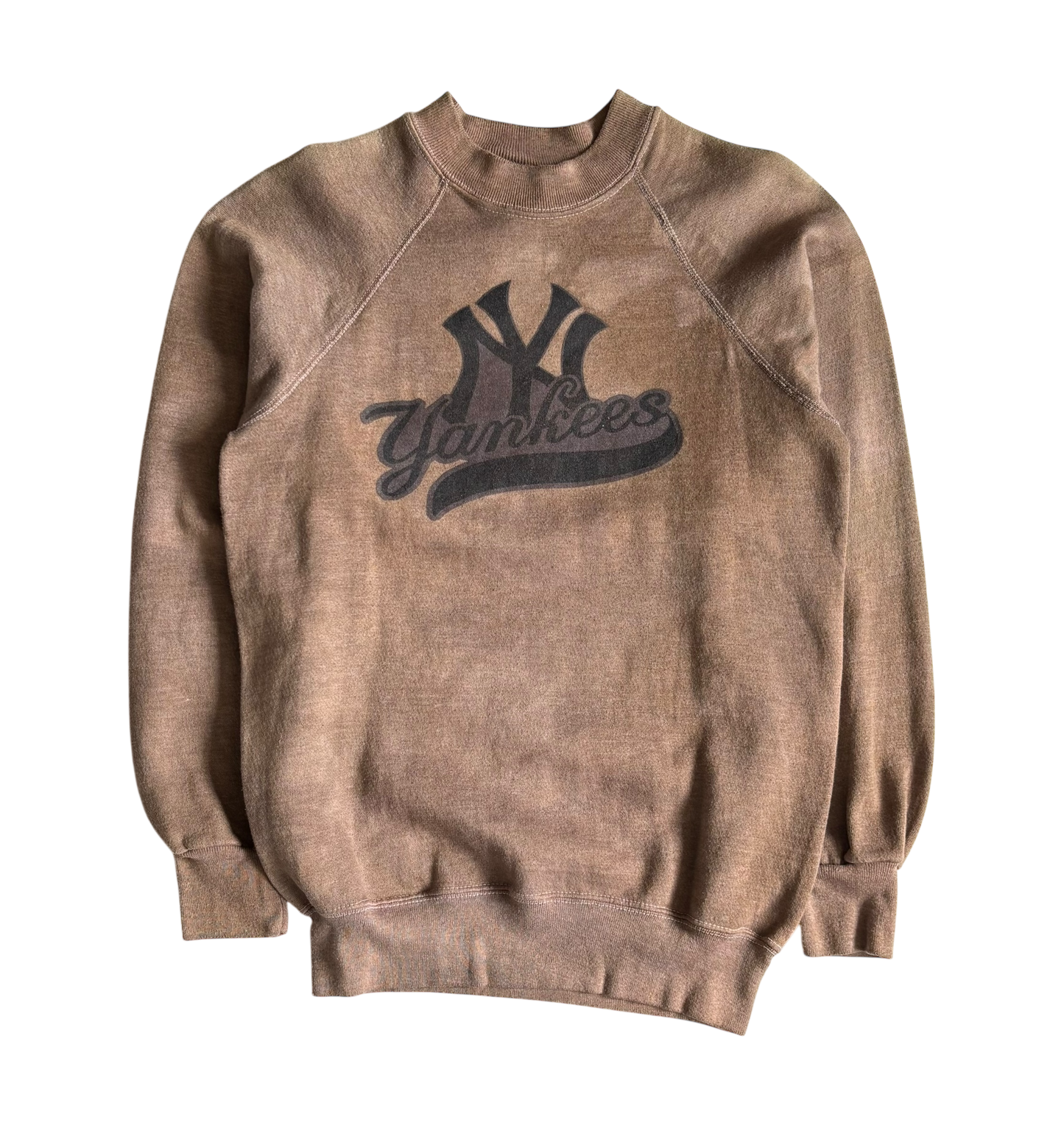 New York Yankees Hand Dyed Brown Crewneck (XS)