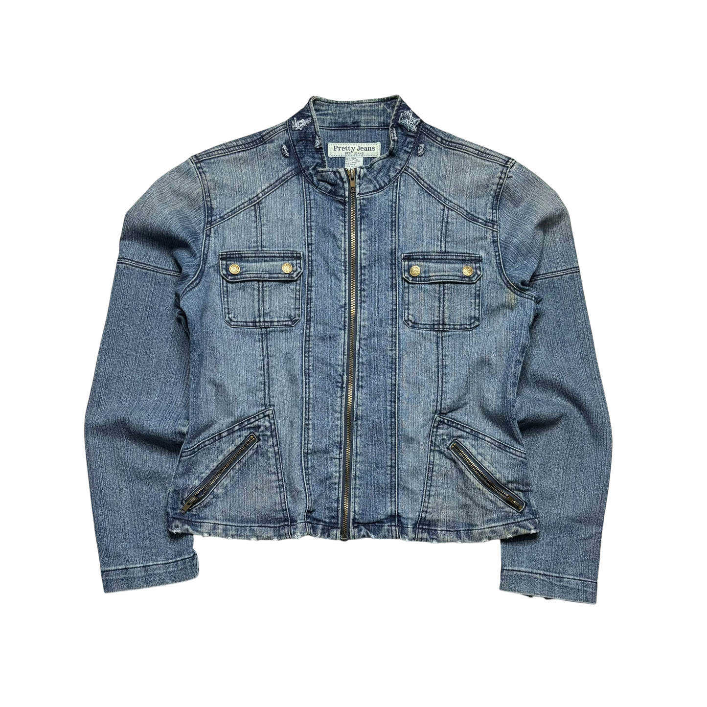 Vintage Moto Denim Jacket (Women’s Large)