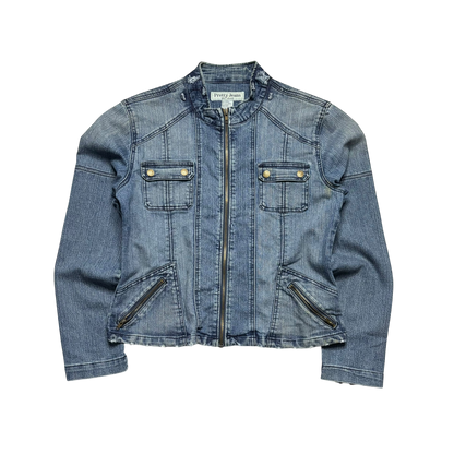 Vintage Moto Denim Jacket (Women’s Large)