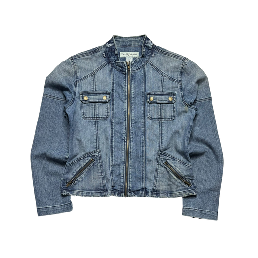 Vintage Moto Denim Jacket (Women’s Large)