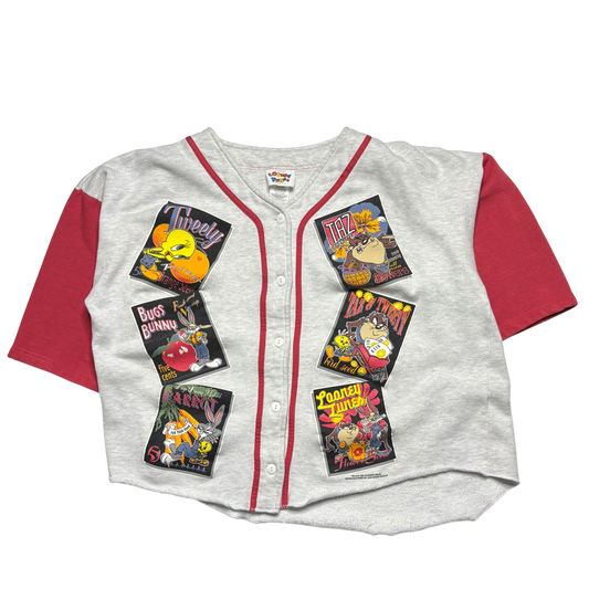 90s Vintage Looney Tunes Baseball Jersey (Cropped XL)