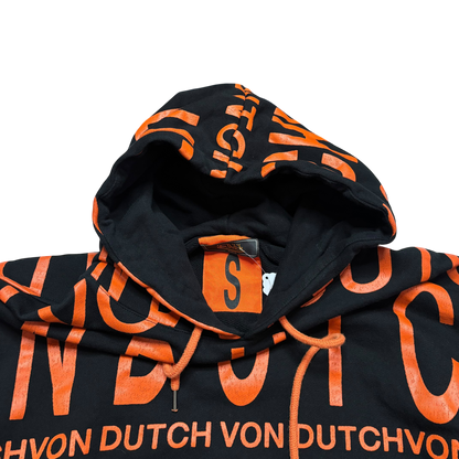 Von Dutch All Over Print Hoodie (Oversized Small)