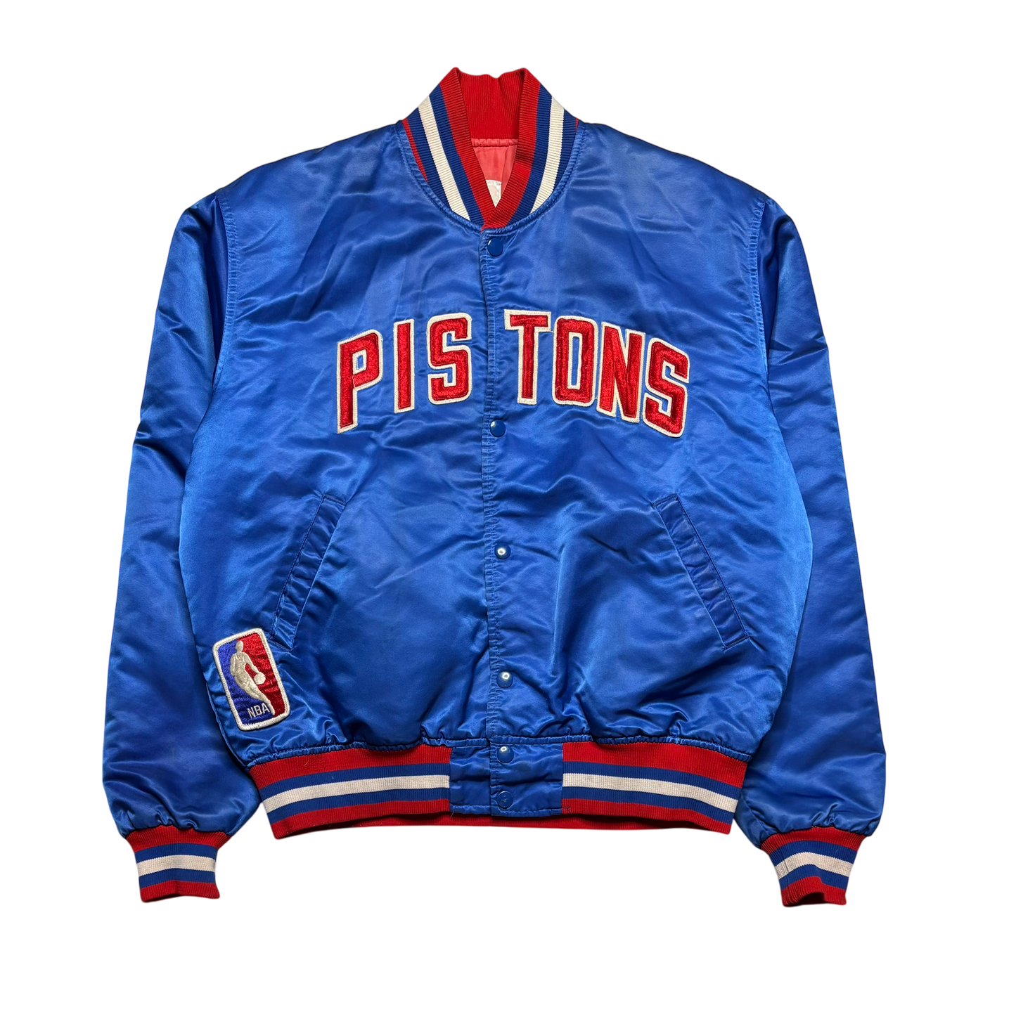 90s Vintage Detroit Pistons Satin Jacket (Medium)