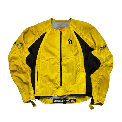 Icon Racing Merc Asphalt Yellow Motorcycle Jacket (Cropped Small)