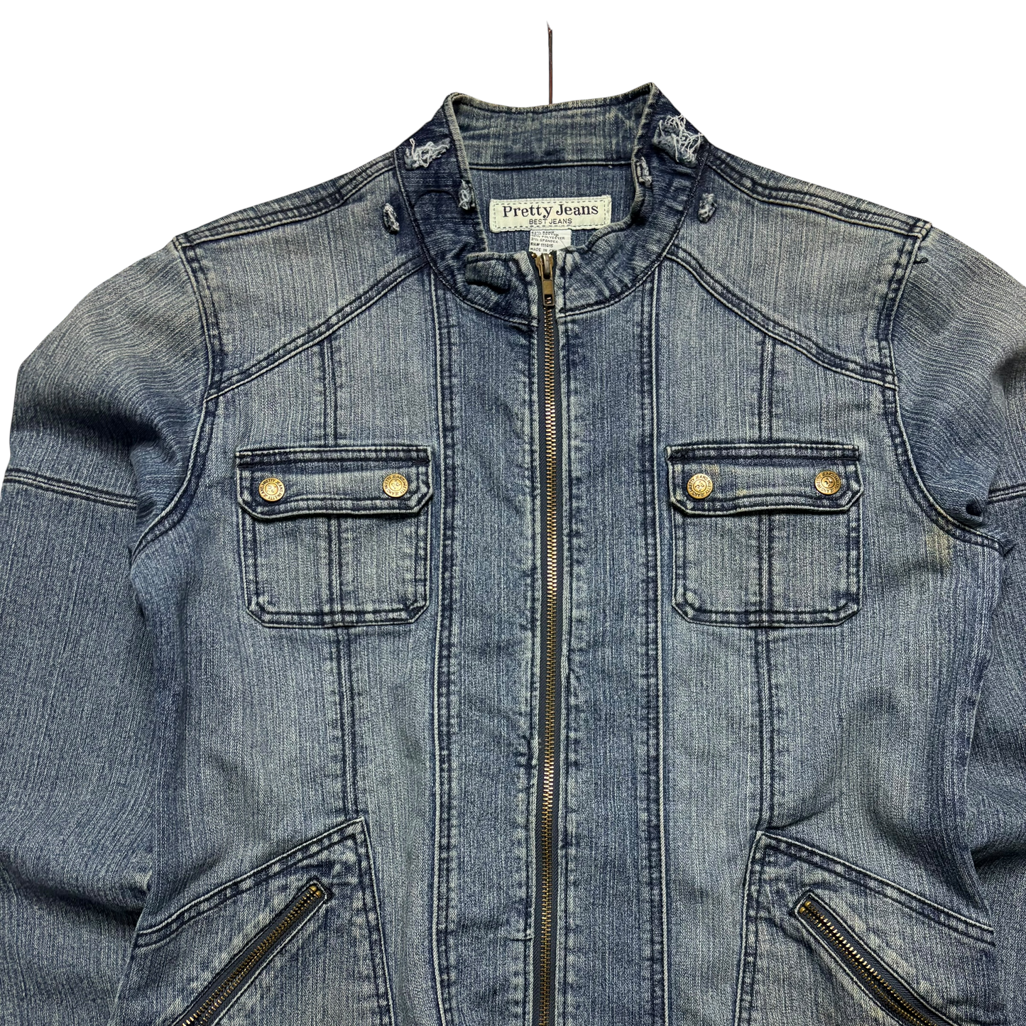 Vintage Moto Denim Jacket (Women’s Large)