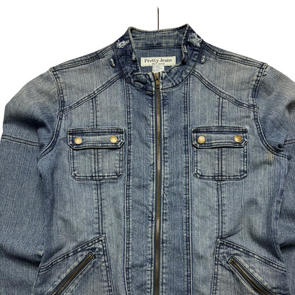 Vintage Moto Denim Jacket (Women’s Large)