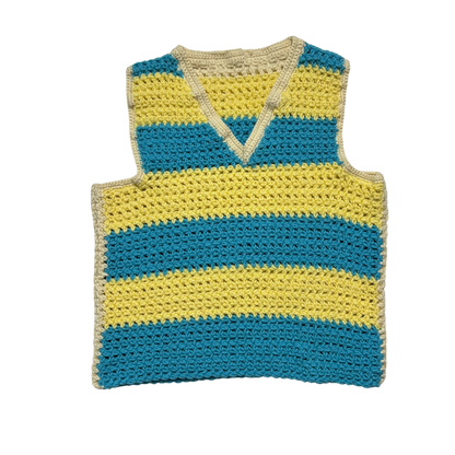 Yellow/Blue Knit Vest (Women’s Large)