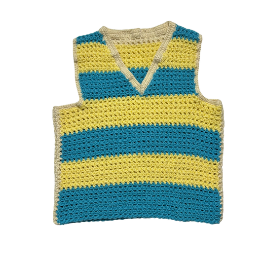 Yellow/Blue Knit Vest (Women’s Large)