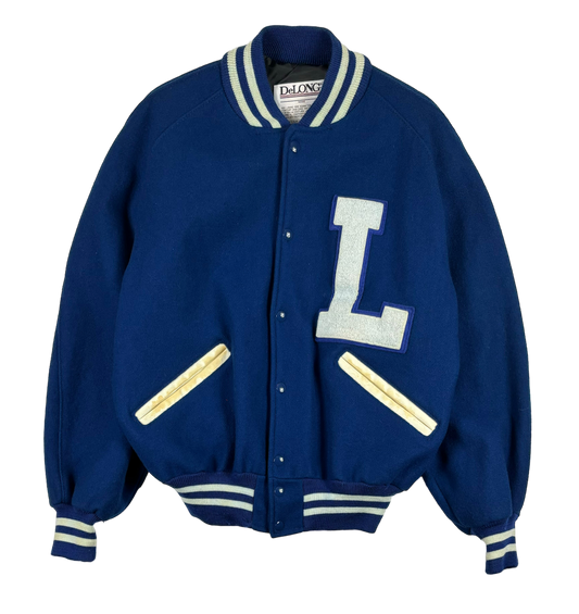 Vintage Blue Varsity Jacket (Medium/Large)