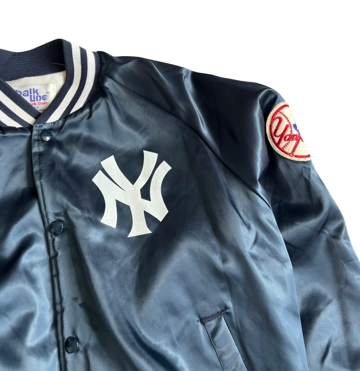 80s Vintage New York Yankees Satin Jacket (Medium)