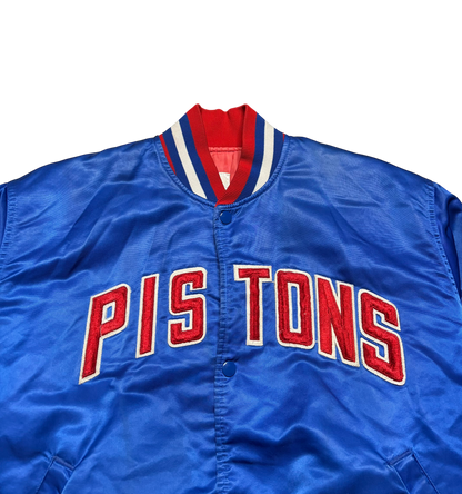 90s Vintage Detroit Pistons Satin Jacket (Medium)