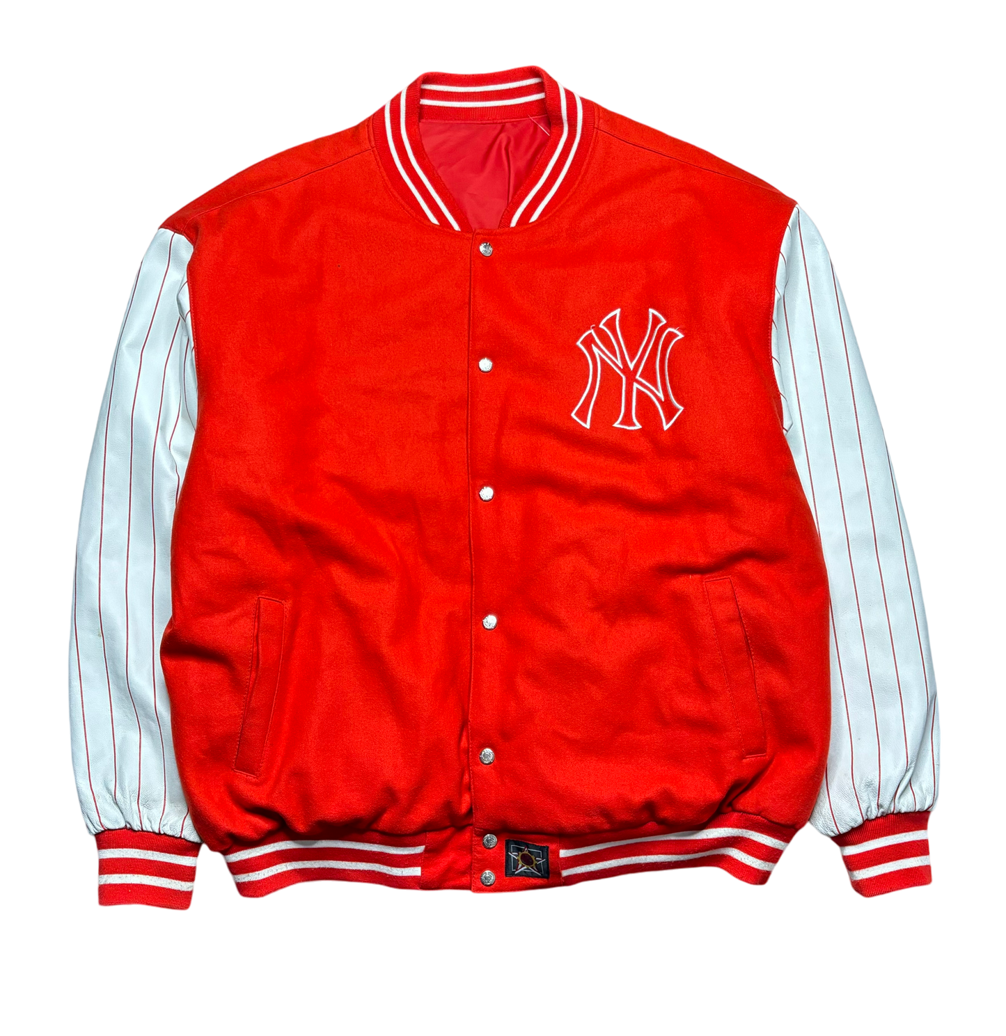 Vintage New York Yankees Red/White Reversible Jacket (4XL - See Measurements)