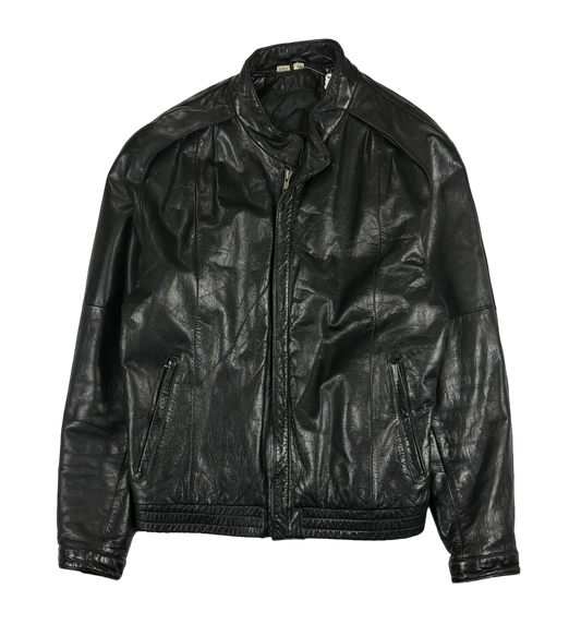 Vintage Black Leather Jacket (Large)