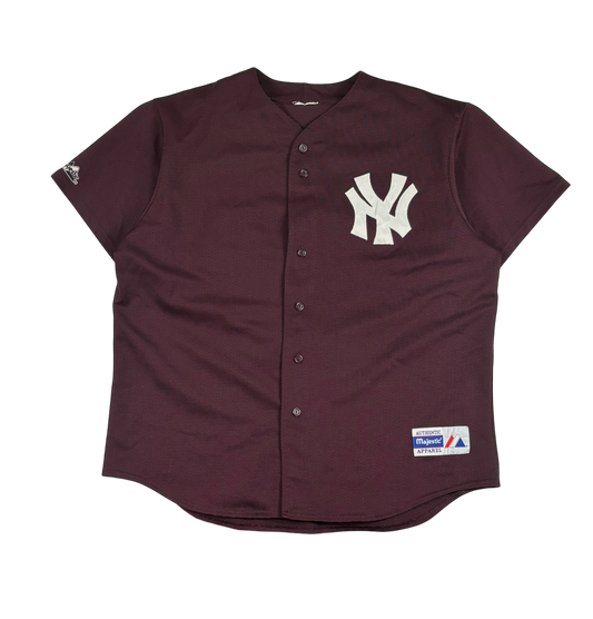 90s Vintage New York Yankees Maroon Jersey (XXL)