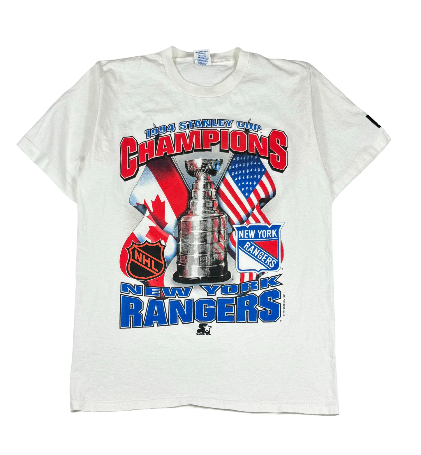 1994 Vintage New York Rangers T Shirt (Medium)