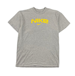 2000s Vintage Nike Grey/Yellow  T Shirt (Large)