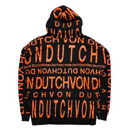 Von Dutch All Over Print Hoodie (Oversized Small)