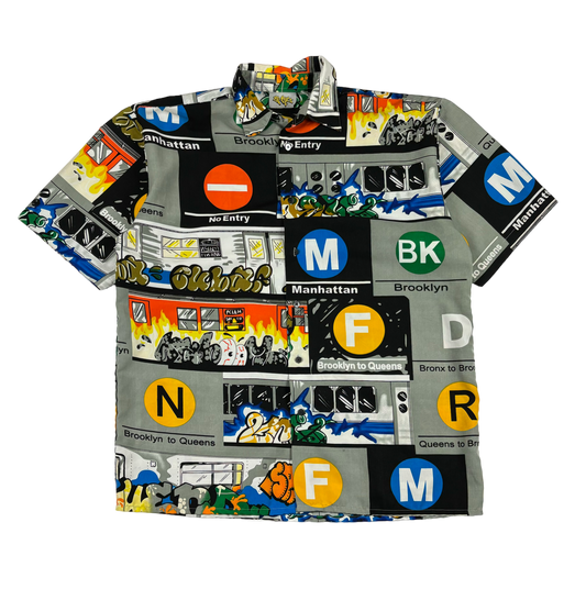 Vintage MTA Subway Button Up Shirt (Oversized Large)