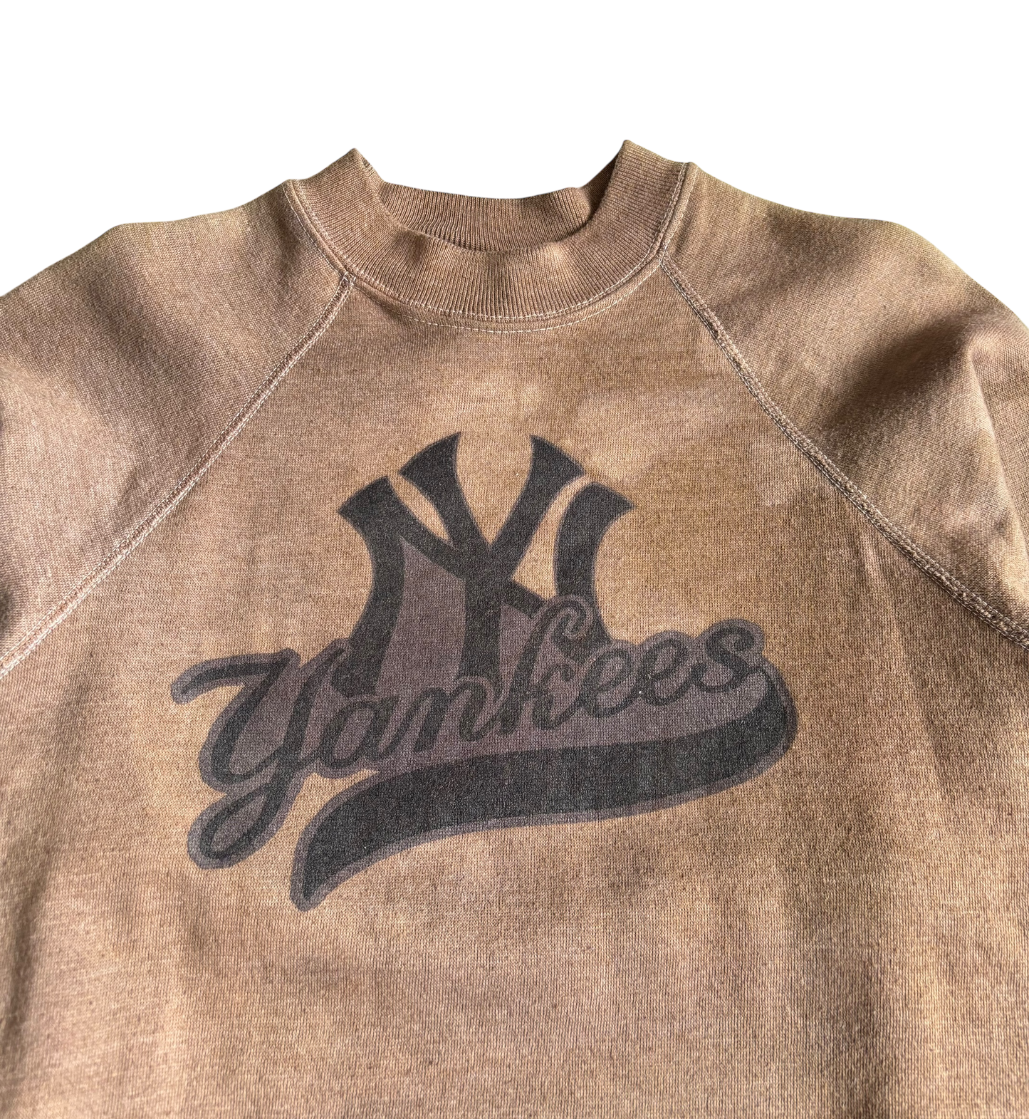 New York Yankees Hand Dyed Brown Crewneck (XS)