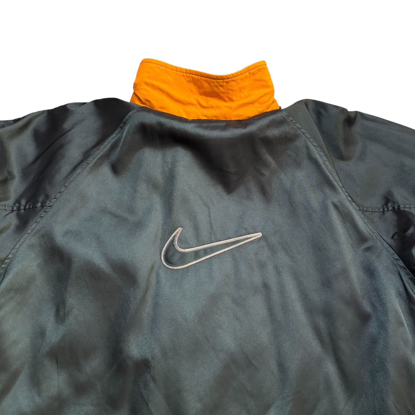 90s Nike Sherpa Lined Dark Green Jacket (XL)