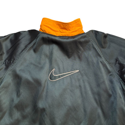 90s Nike Sherpa Lined Dark Green Jacket (XL)