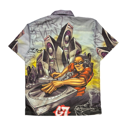 Y2K Gear 7 Hip Hop DJ Button Down Shirt (Small/Medium)