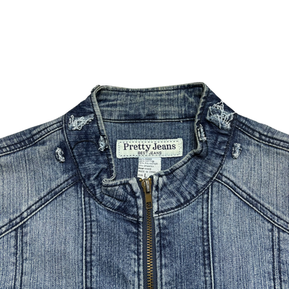 Vintage Moto Denim Jacket (Women’s Large)