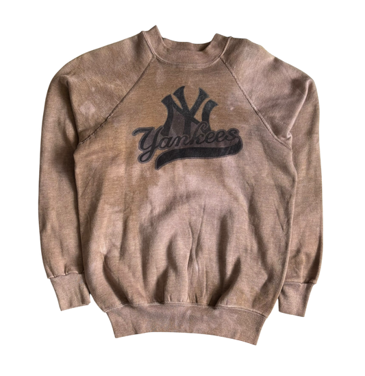 New York Yankees Hand Dyed Brown Crewneck (XS)