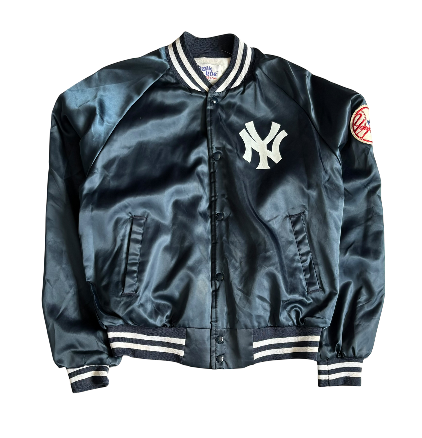 80s Vintage New York Yankees Satin Jacket (Medium)