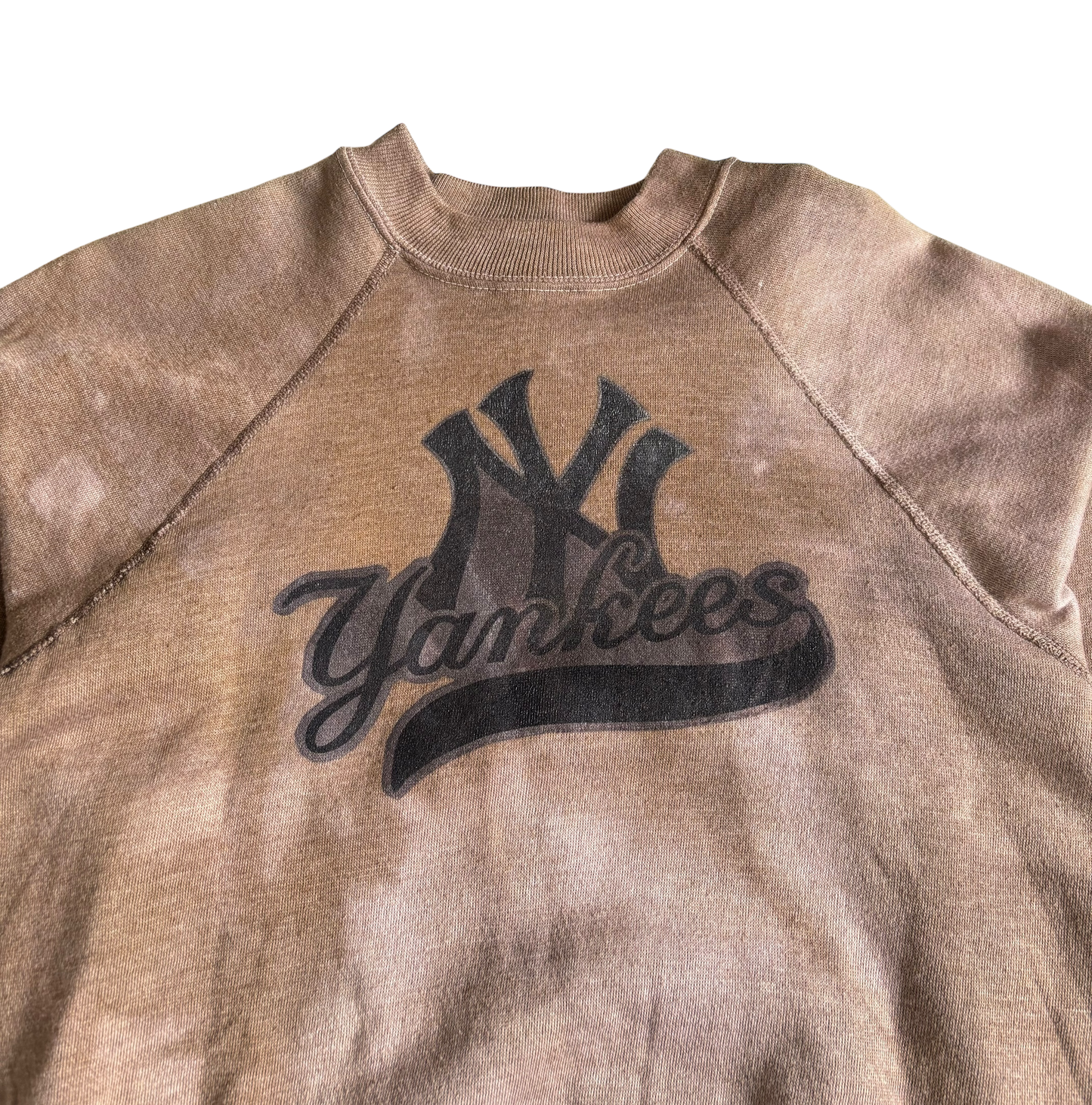 New York Yankees Hand Dyed Brown Crewneck (XS)