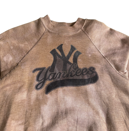 New York Yankees Hand Dyed Brown Crewneck (XS)