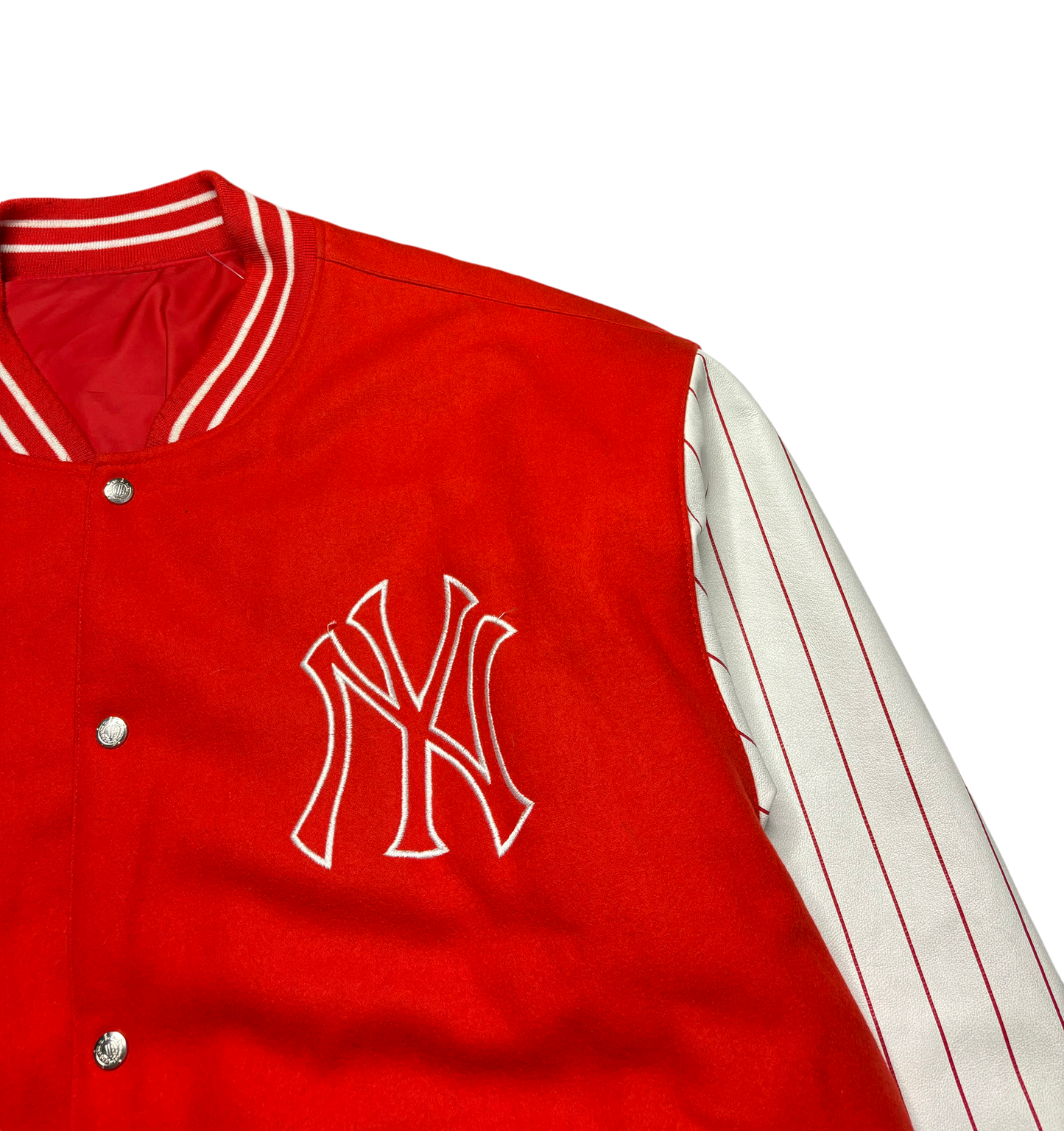 Vintage New York Yankees Red/White Reversible Jacket (4XL - See Measurements)