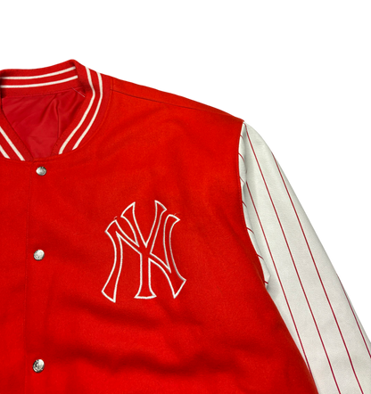 Vintage New York Yankees Red/White Reversible Jacket (4XL - See Measurements)