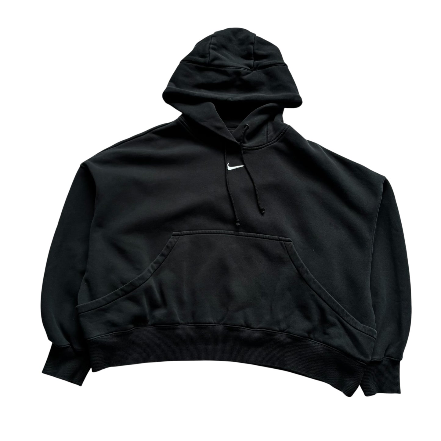 Modern Nike Oversized Cropped Center Swoosh Hoodie (Large)