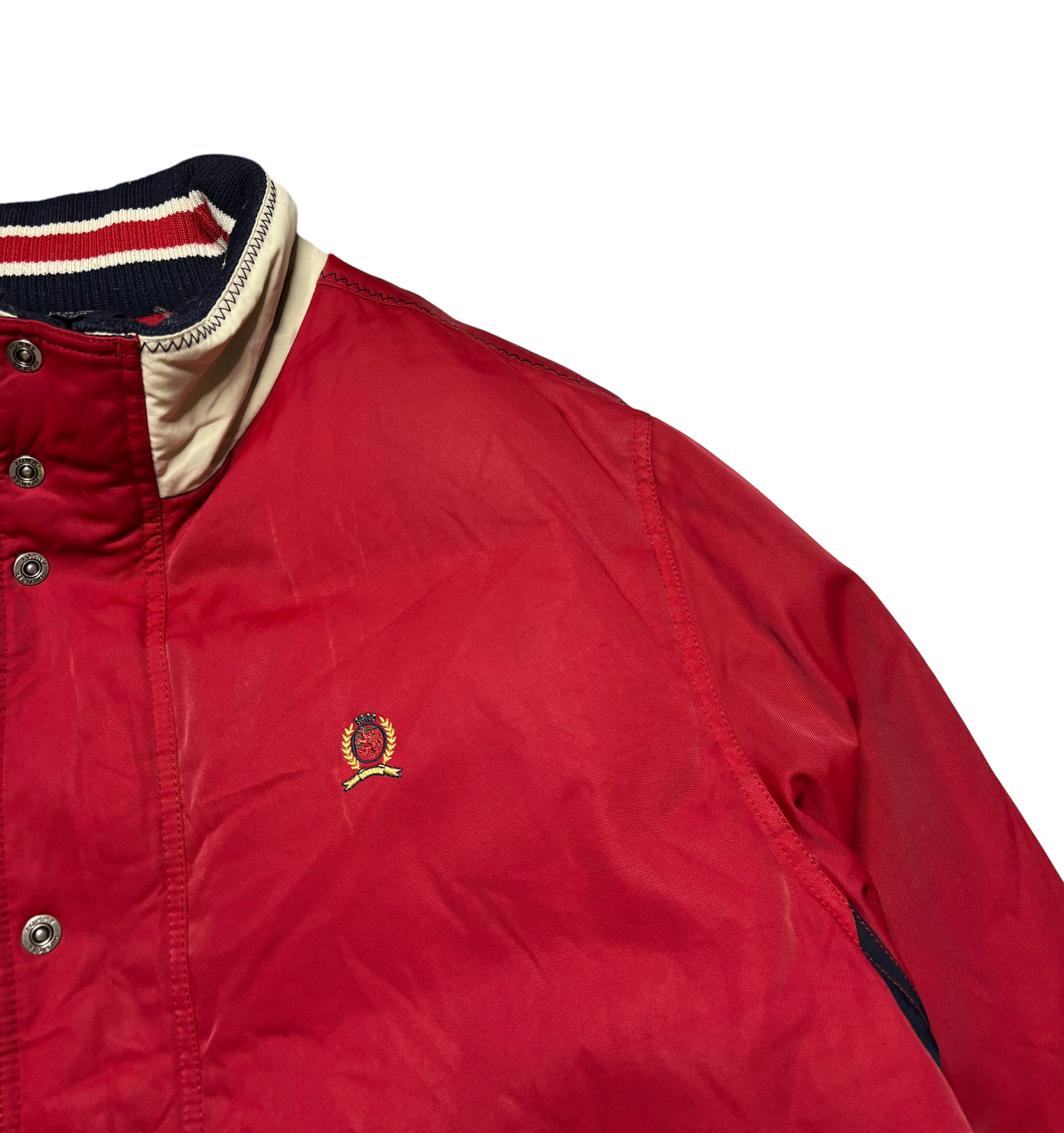 Tommy Hilfiger Red Puffer Jacket (XL - Broken Zipper/Buttons Work)